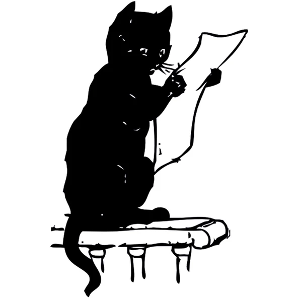 OKUYAN KEDİ FOLYO STİCKER ürün görseli 1