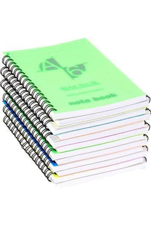 Klas Bloknot Spiralli Plastik Kapak Çizgili 72 Yaprak A6 (12 Li Paket)