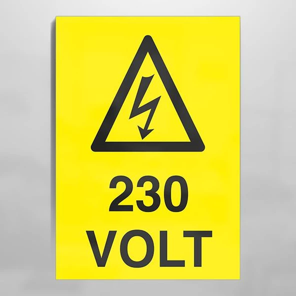 230 Volt Uyarı Levhası