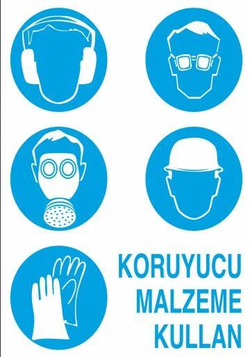 Koruyucu Malzeme Kullanın Uyarı Levhası ürün görseli 1