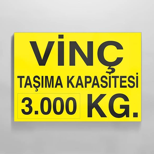 Vinç Kapasite 3 Ton Uyarı Levhası ürün görseli 1