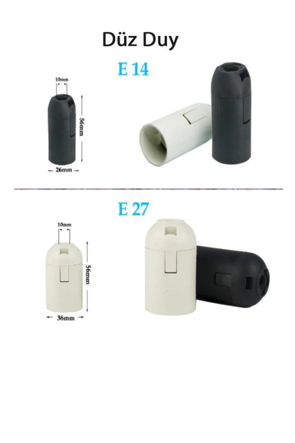 E27 Düz Duy Siyah - 3
