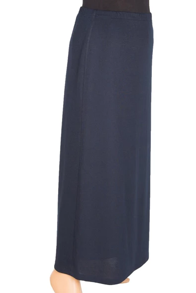 Hesna Kadın Buğra Astarlı Çan Kesim Lacivert Etek - 2