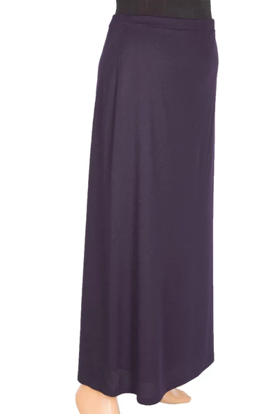 Hesna Kadın Buğra Astarlı Çan Kesim Mürdüm Etek - 2