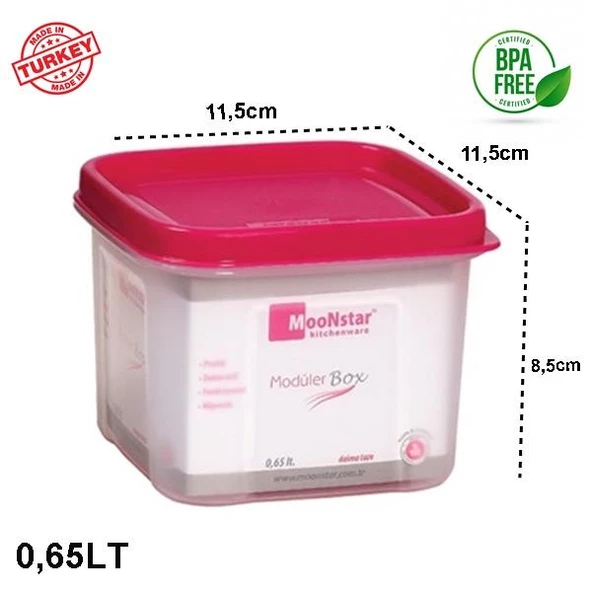 Modüler Çok Amaçlı Saklama Kabı 0,65 Litre BPA FRE- MS-02 - Resim 2