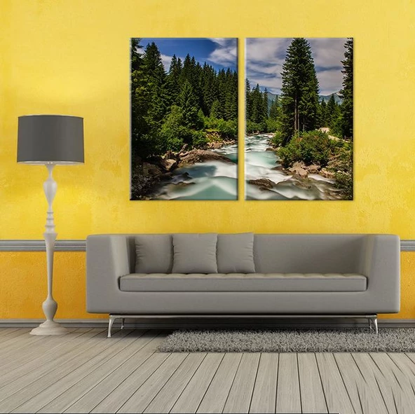 Orman Nehir Kanvas Tablo - 2