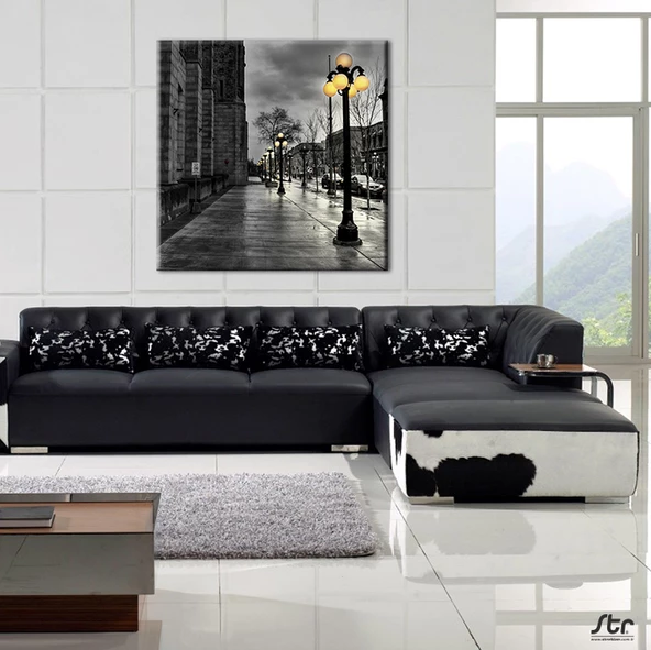 Gold Sokak Lambası Kanvas Tablo - 2