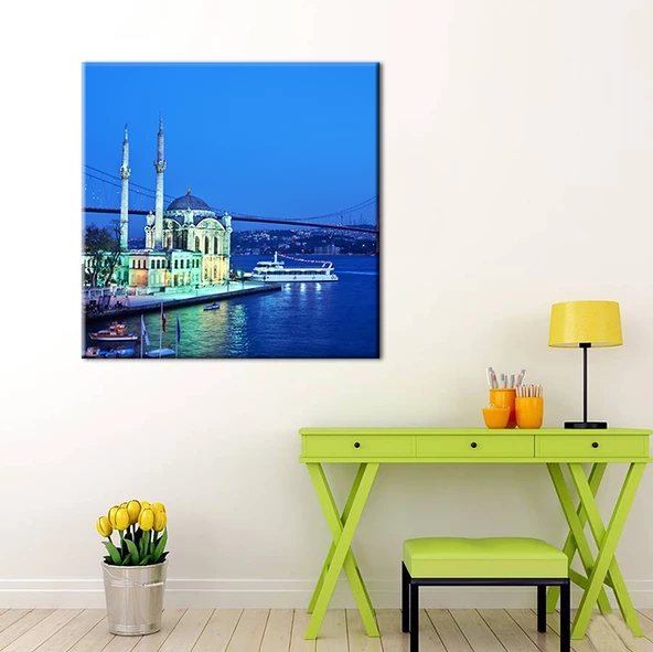 İstanbul Köprü Ve Camii Kanvas Tablo - 2