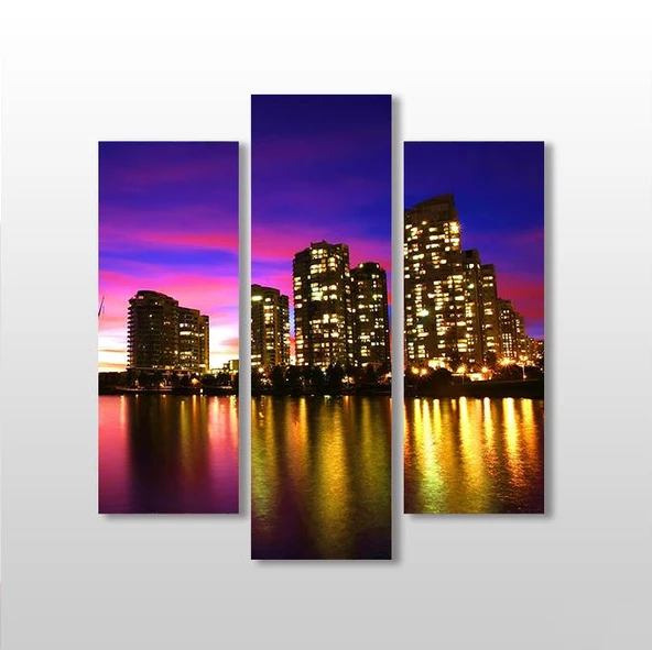 Lila Mor Gökyüzü  Kanvas Tablo ürün görseli 1