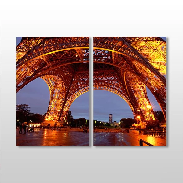 Eyfel Kulesi Gece Kanvas Tablo ürün görseli 1