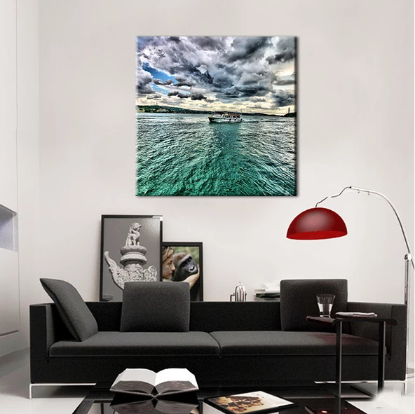 Yeşil Yansıyan Deniz Kanvas Tablo - 2