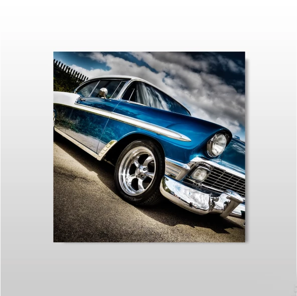 Klasik Mavi Araba Kanvas Tablo ürün görseli 1