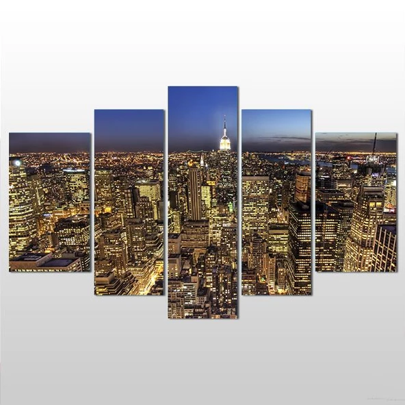 Gece Şehir Manzarası Kanvas Tablo ürün görseli 1