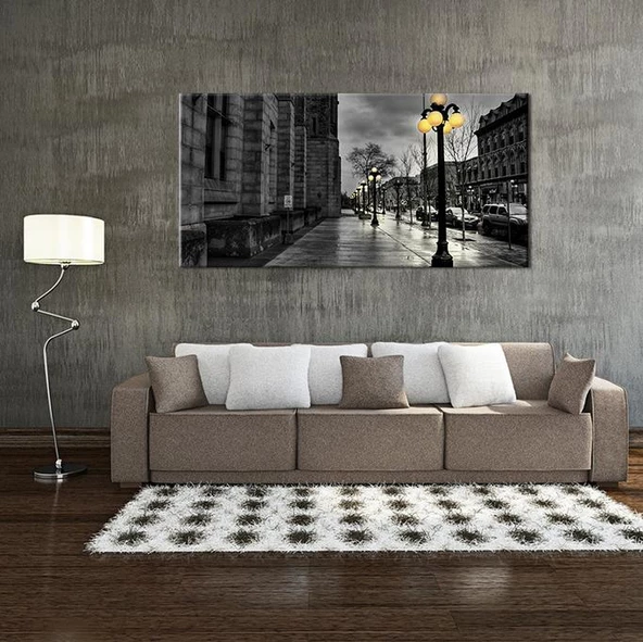 Gold Sokak Lambası Kanvas Tablo - 2