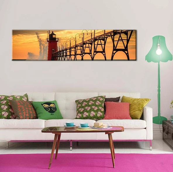 Deniz Feneri İskele Kanvas Tablo - Resim 2