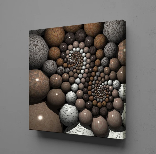 KAHVERENGİ GRİ TAŞLAR KANVAS TABLO