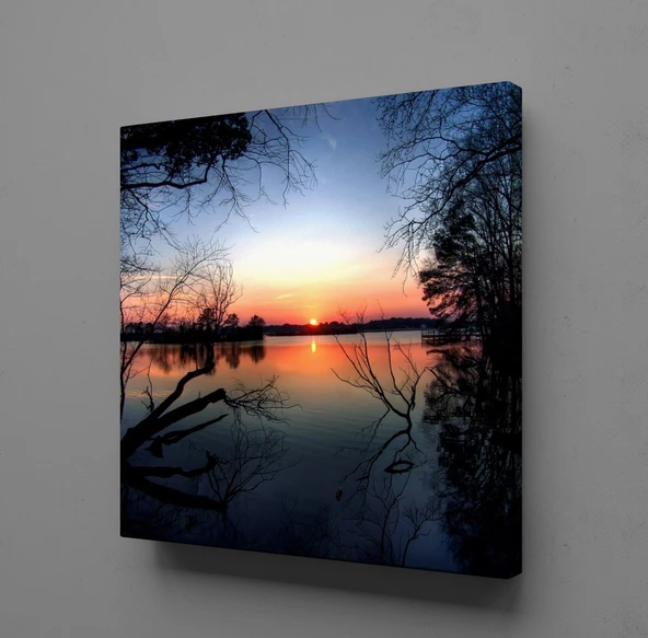 BÜYÜLÜ GÖL MANZARASI KANVAS TABLO