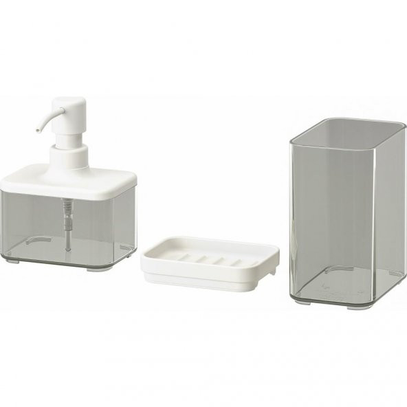 IKEA Brogrund Banyo Seti 3 Parça - Diş Fırçalık - Katı ve Sıvı Sabunluk - 1