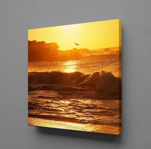 KUŞLAR VE DENİZ KANVAS TABLO ürün görseli