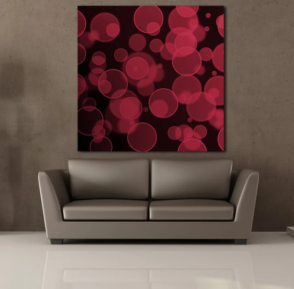 KIRMIZI DAİRELER KANVAS TABLO - Resim 2
