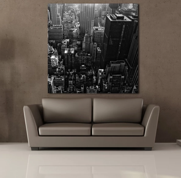 SİYAH YÜKSEK BİNALAR KANVAS TABLO - 2