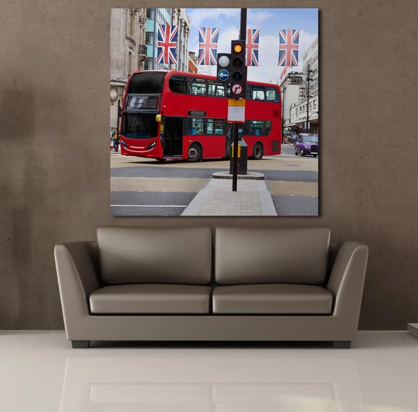 KIRMIZI İKİ KATLI OTOBÜS KANVAS TABLO - 2