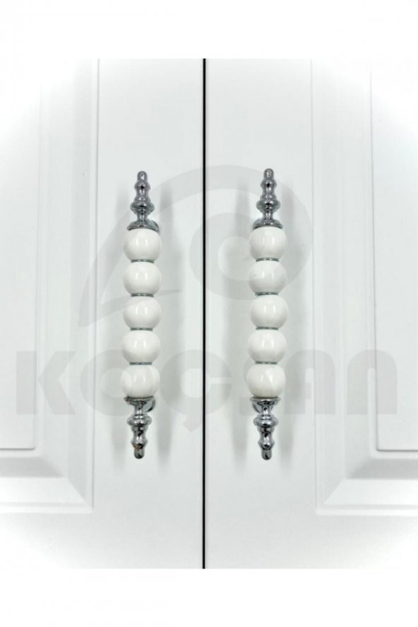 İnci Porselen Görünümlü Kulp 128 Mm Dolap Çekmece Mobilya Mutfak Kulbu - 3