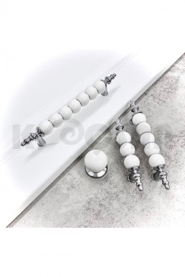 İnci Porselen Görünümlü Kulp 128 Mm Dolap Çekmece Mobilya Mutfak Kulbu - 4