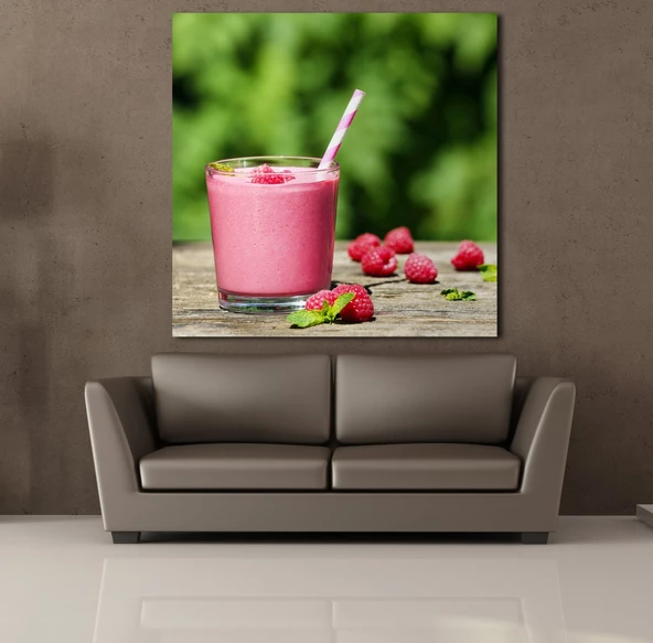 ÇİLEKLİ MİLKSHAKE KANVAS TABLO - 2