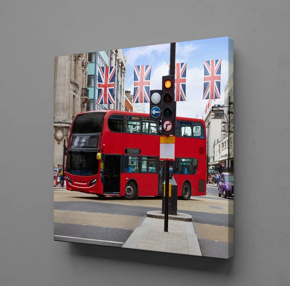KIRMIZI İKİ KATLI OTOBÜS KANVAS TABLO