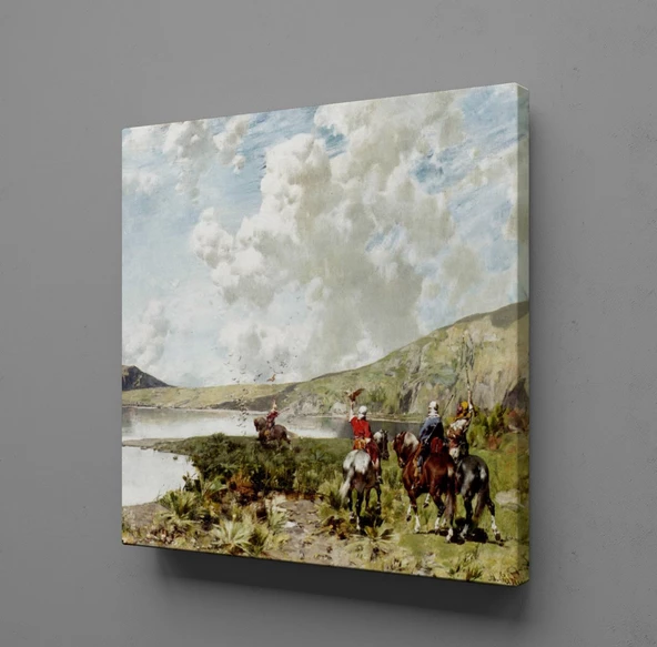 ATLAR VE İNSANLAR KANVAS TABLO ürün görseli 1