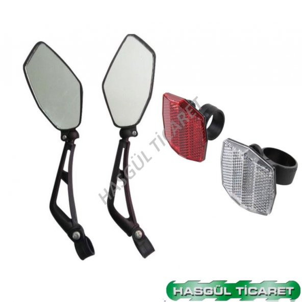 HSGL BİSİKLET SPORT AYNA ÖN ARKA REFLEKTÖR SET AKSESUAR - 5