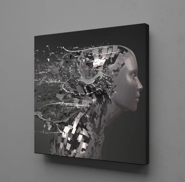 GRİ ROBOT KANVAS TABLO ürün görseli 1