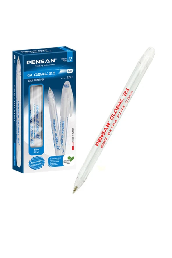 Pensan Tükenmez Kalem Global 0.5 MM Kırmızı (12 Li Paket)