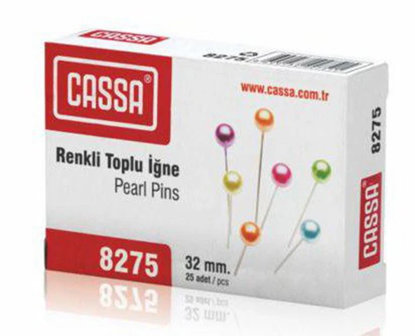 Cassa 8275 Renkli Başlıklı Toplu İğne (1 Kutu)