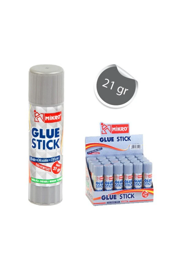 Mikro 21 Gram Glue Stick Katı Yapıştırıcı 24'Lü (24 Lü Paket)