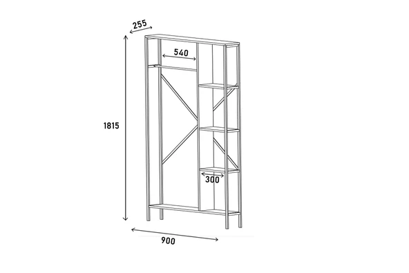 LENDA OYA METALLİ VESTİYER - Atlantik Çam - 5