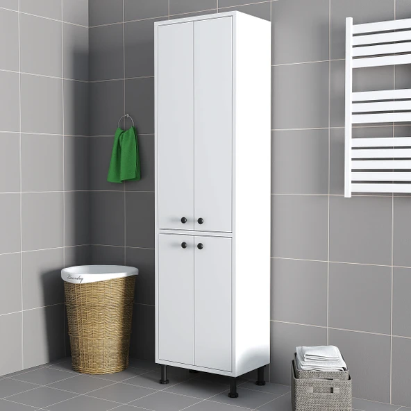 LENDA Linz 4 Kapaklı Çok Amaçlı Dolap - Beyaz