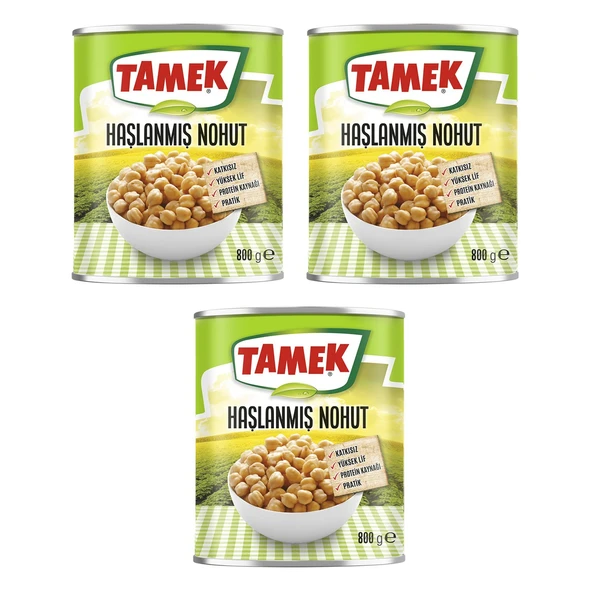 Tamek Haşlanmış Nohut 800 Gr x 3'Lü Paket