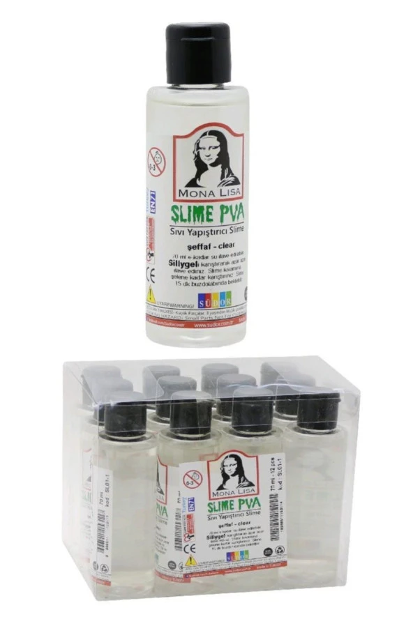 Monalisa Sıvı Yapıştırıcı Slime 70 ML Şeffaf (12 Li Paket)