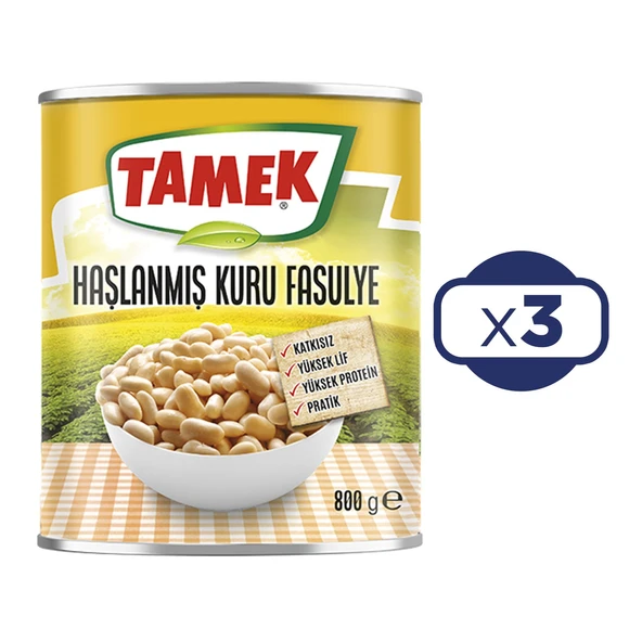 Tamek Haşlanmış Kuru Fasulye 800 Gr x 3'Lü Paket - 2