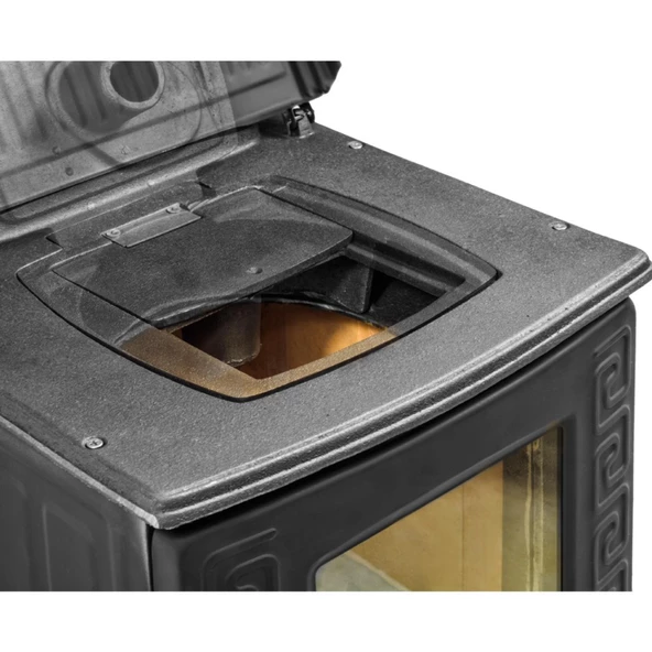 Mini Turbo Şömine Döküm Soba  Siyah  Erendemir - 5