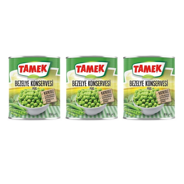Tamek Bezelye Konservesi 830 gr x 3 Adet - 1