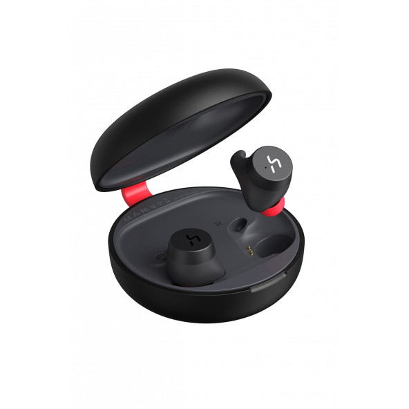 Hakii Fit Sport Wireless (Wİ-Fİ) IPX5 Bluetooth Kulaklık - Siyah Kırmızı