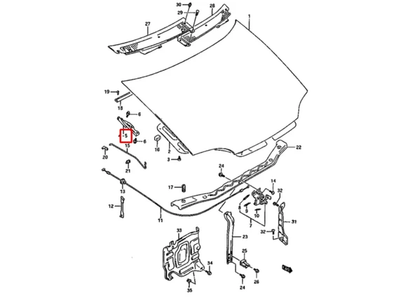 Suzuki Swift 90-01 Kaput Menteşe sol - Resim 2