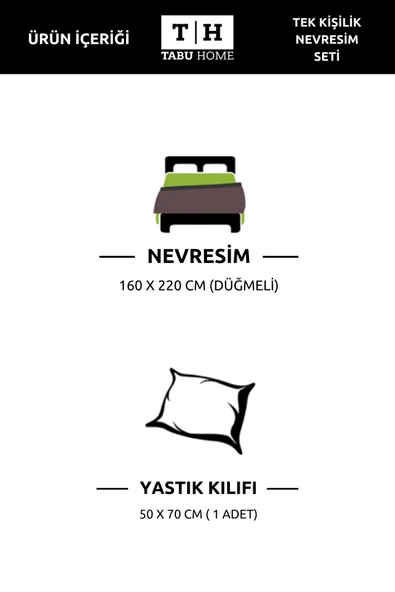 Tabu Home Ranforce Ayıcıklı Kalpli Tek Kişilik Nevresim Seti - 3