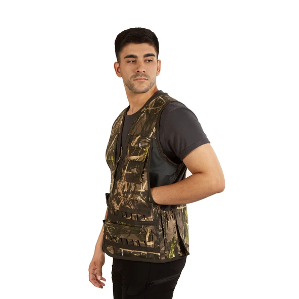 Hunthink Saz Desenli Kamuflaj Avcı Yeleği - 3