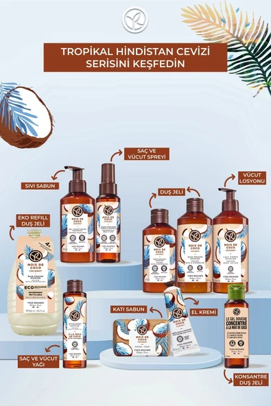 YVES ROCHER Nemlendirici Duş Jeli - Tropikal Hindistan Cevizi - 400ml-45966 - 6