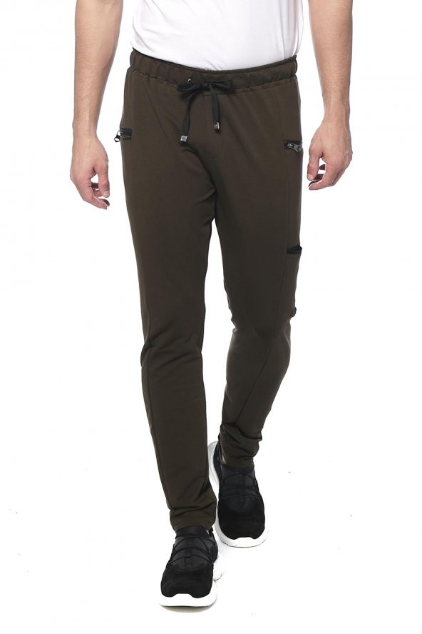 Erkek Beli Lastikli Bağcıklı Eşofman Altı Rahat Spor Jogger Pantolon - 6
