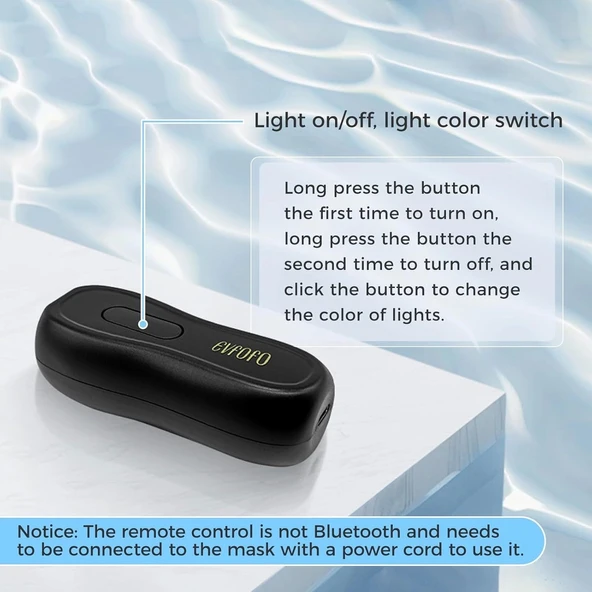 EVFOFO Yüz için Kırmızı ve Mavi Kırmızı Işık Terapi Maskesi - 3